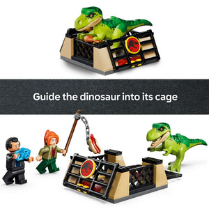 LEGO Jurassic World Young T. rex Transport Truck 77978 - captioned product view. 115 pieces. Ages 4+.