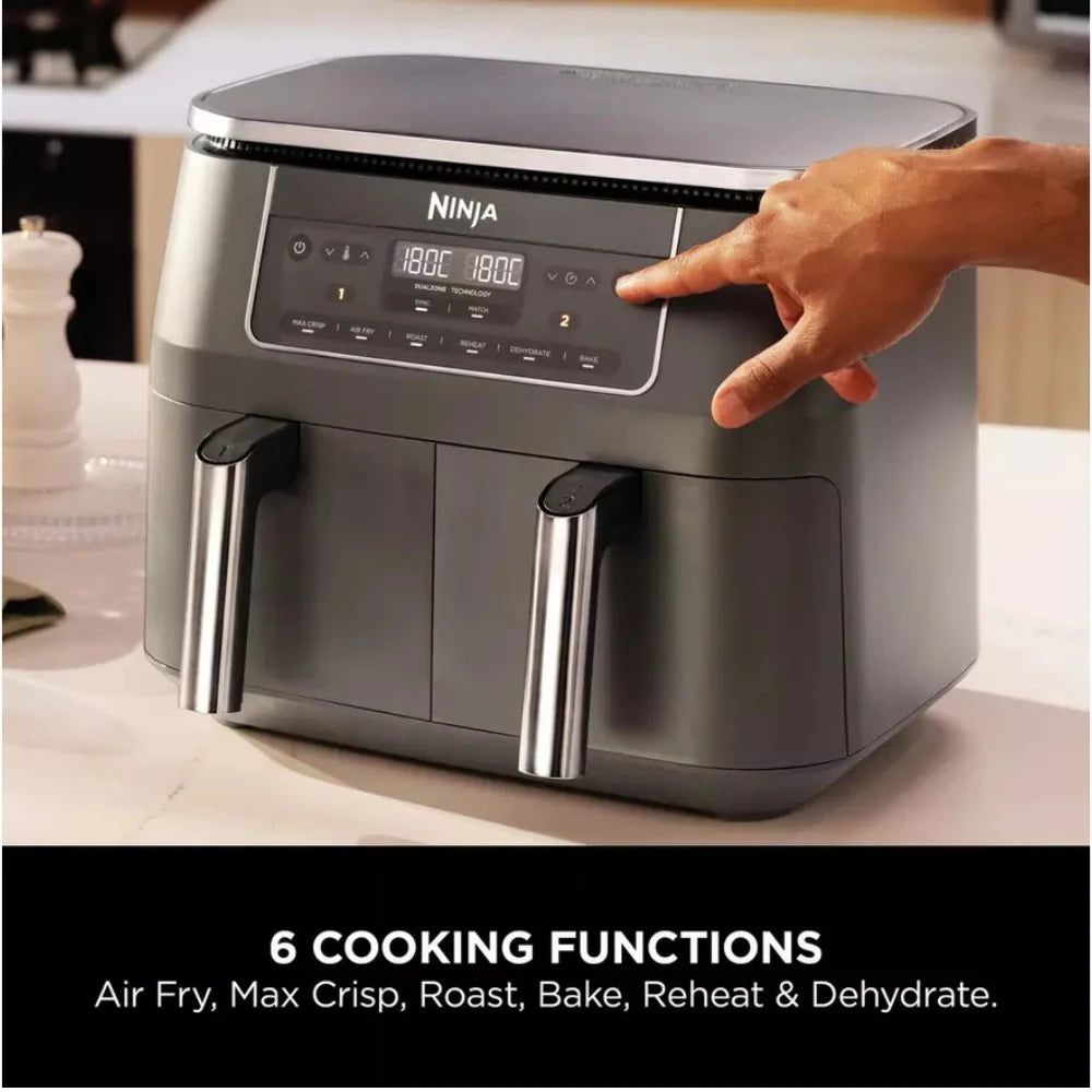 Ninja Dual Zone Air Fryer 7.6L 2400W - All Black | DZ300UK