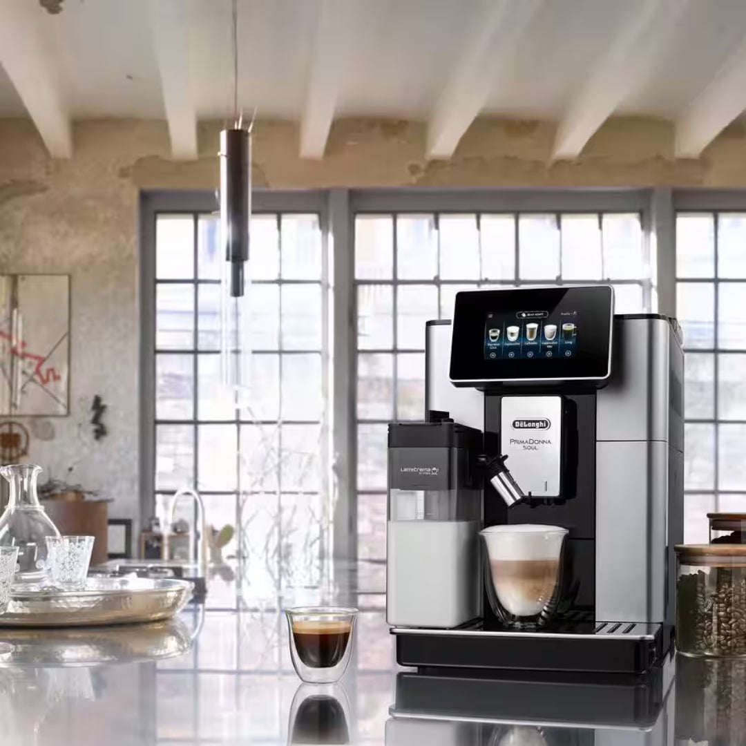 DeLonghi PrimaDonna Soul Automatic Coffee Machine Sliver Black