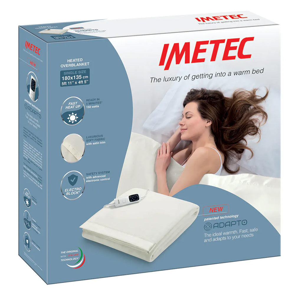 Imetec  Single - Solid Fleece Adapto Overblanket Electric Blanket | 16737