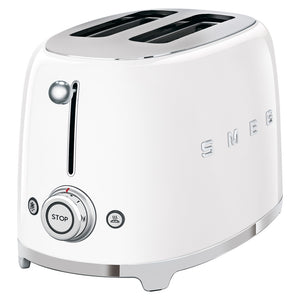 Smeg 50's Retro Style Aesthetic 2 Slice Toaster - White | TSF01WHUK