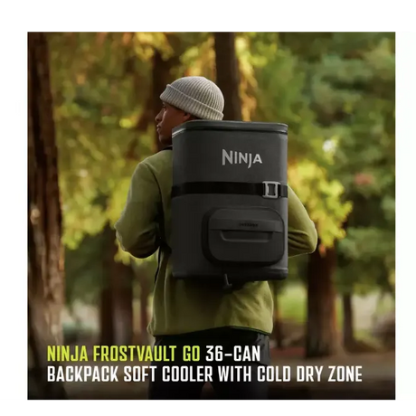 Ninja FrostVault Go 23 Litre Backpack Soft Cooler Cool Bag with Cold Dry Zone - Charcoal Grey | FF136EUUKCG