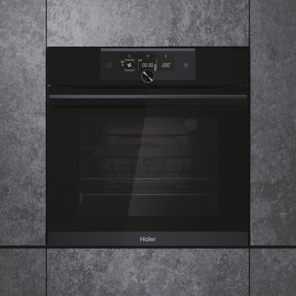 Haier I-Turn Series 6 70 Litre Built-In Electric Single Oven - Black | HWO60SM6F8BH