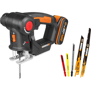 Worx Cordless 2 in 1 Axis Jigsaw / Reciprocating Saw 20v Kit | WX550.2