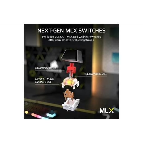 CORSAIR K70 CORE TKL RGB Mechanical Gaming Keyboard - Black | 106-CH-911911E-UK