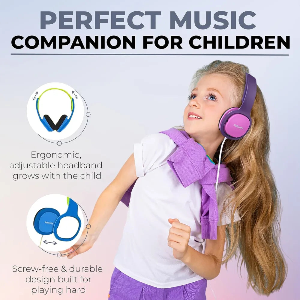 Philips Over Ear Kids Headphones Wired - Pink / Purple | SHK2000PK/00