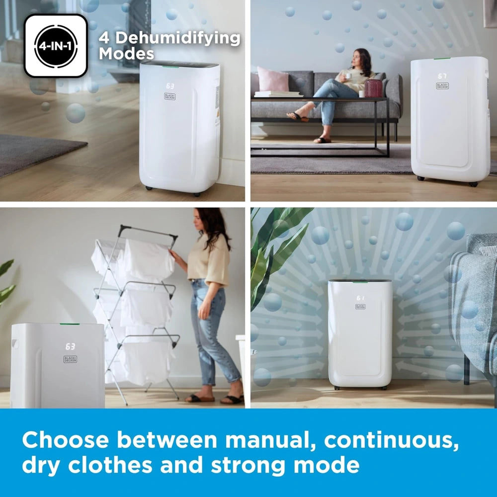 Black & Decker 20 Litre Smart Dehumidifier - White | BXEH60014GB