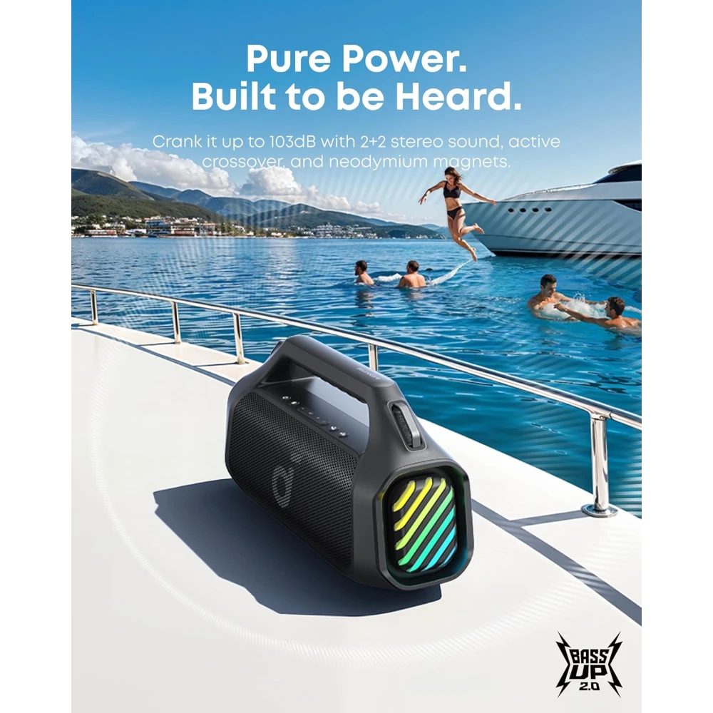 Soundcore Boom 2 Pro 2.1 Portable Wireless Bluetooth Speaker 140W - Black | A3134A11