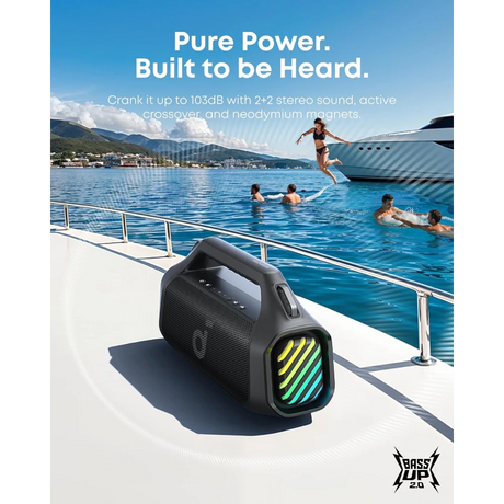Soundcore Boom 2 Pro 2.1 Portable Wireless Bluetooth Speaker 140W - Black | A3134A11