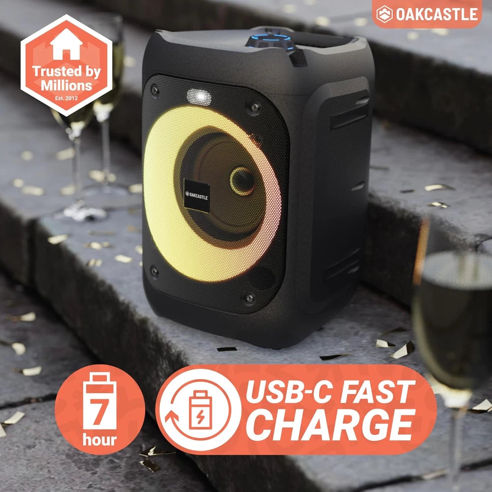 Majority PS100 Portable Wireless Bluetooth Party Speaker with Karaoke Micophone - Black | 1000002991