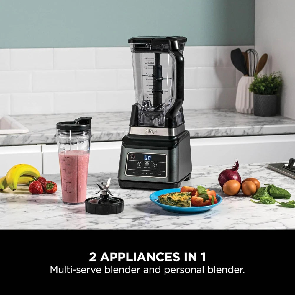 NINJA 2-in-1 Blender 1200W - Black & Silver | BN750UK