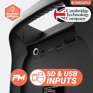 Majority PS100 Portable Wireless Bluetooth Party Speaker with Karaoke Micophone - Black | 1000002991