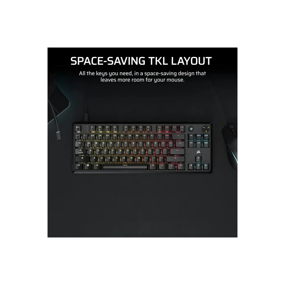 CORSAIR K70 CORE TKL RGB Mechanical Gaming Keyboard - Black | 106-CH-911911E-UK