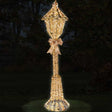 Three Kings Light Up Gold Twist Lamp Post - 230cm