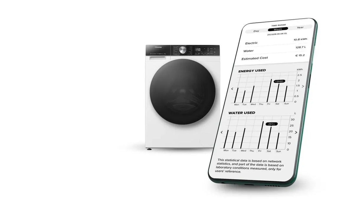 Hisense 12kg 1400 Spin Autodose Washing Machine with Wifi  - Black | WF5S1245BB