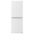 Beko CFG4552W white frost-free fridge freezer with 50/50 split, 152cm height, featuring upper refrigerator and lower freezer compartments with stainless steel handles