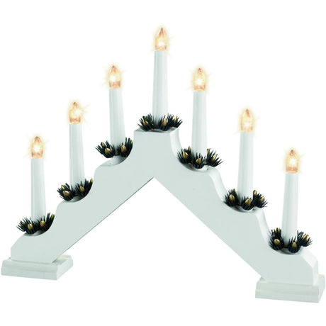 Lumineo Traditional 7 Light Wooden Candle Bridge Mains Operated&nbsp;