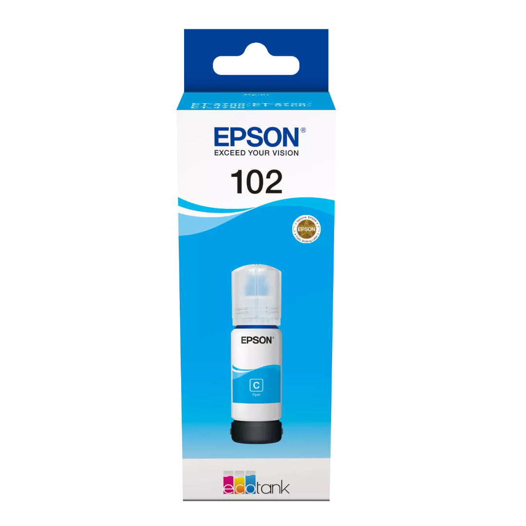 Epson 102 EcoTank Printer Ink Bottle 70ml - Cyan | C13T03R240