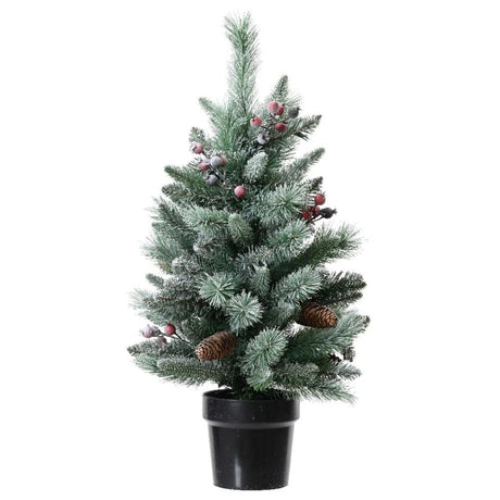 Everlands Frosted Windham Spruce Mini Tree with Berry &amp; Pinecone- 3ft