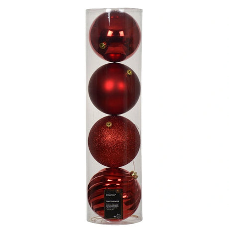 Decoris Light Gold Shatterproof Baubles - Pack of 4