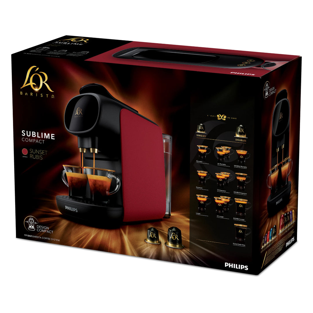 Philips L'Or Barista Sublime Capsule Coffee Machine - Red | LM9012/50