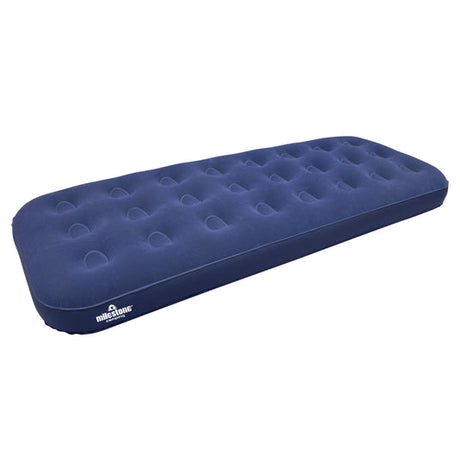 Milestone Camping Single Air Bed - Flocked Inflatable Mattress | 88000