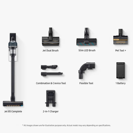 Samsung Jet 85 Complete Cordless Stick Suction Power Vacuum Vac Cleaner | VS20C8524TB/EU