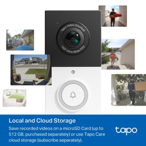 TP-Link Tapo 2K Wireless Video Doorbell Camera with Chime - White | TAPOD210