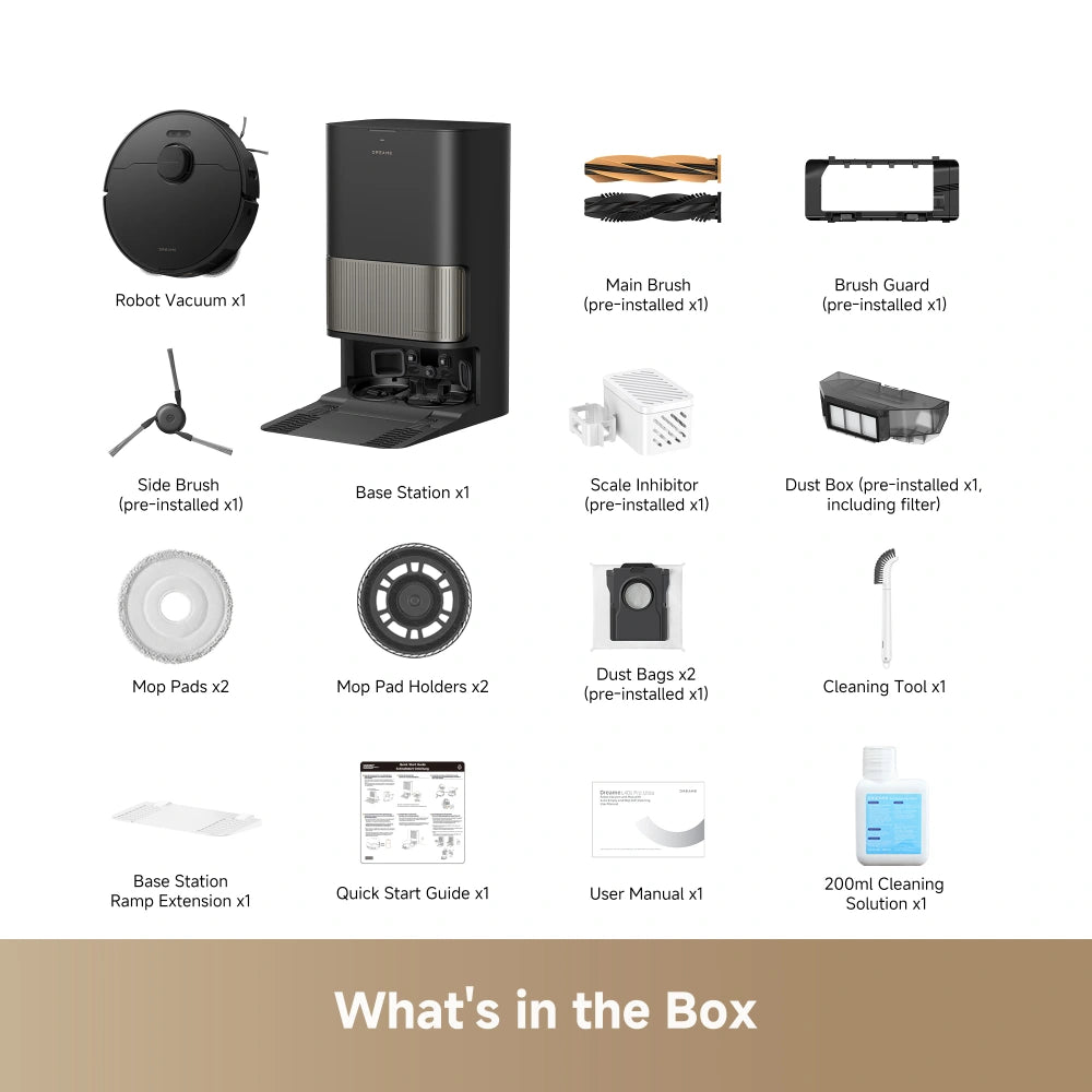 Dreame L40S Pro Ultra Wet and Dry Robot Vac Vacuum Cleaner - Black | RLL74CE-BK