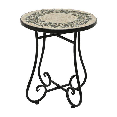 Kaemingk Santorini Mosaic Side Table - Matt Black | 9984494
