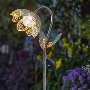 Smart Solar Garden Stake Damasque Solar Bloom - Verdigris | 1012555