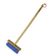 Smart Garden children's sweeping brush with wooden handle and blue bristles, featuring a red loop handle detail