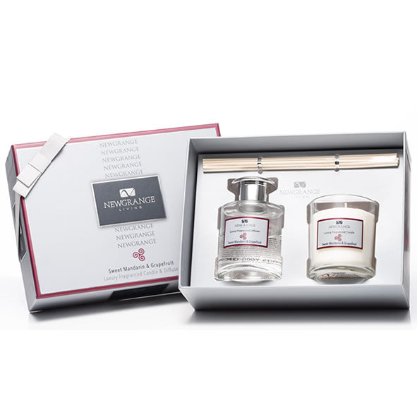Newgrange Living Luxury Candle and Diffuser Set - Sweet Mandarin and Grapefruit
