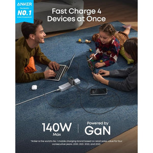 Anker Laptop Charger 140w 4 Port PD3.1 with USB C Cable - Black | A2697KZ1