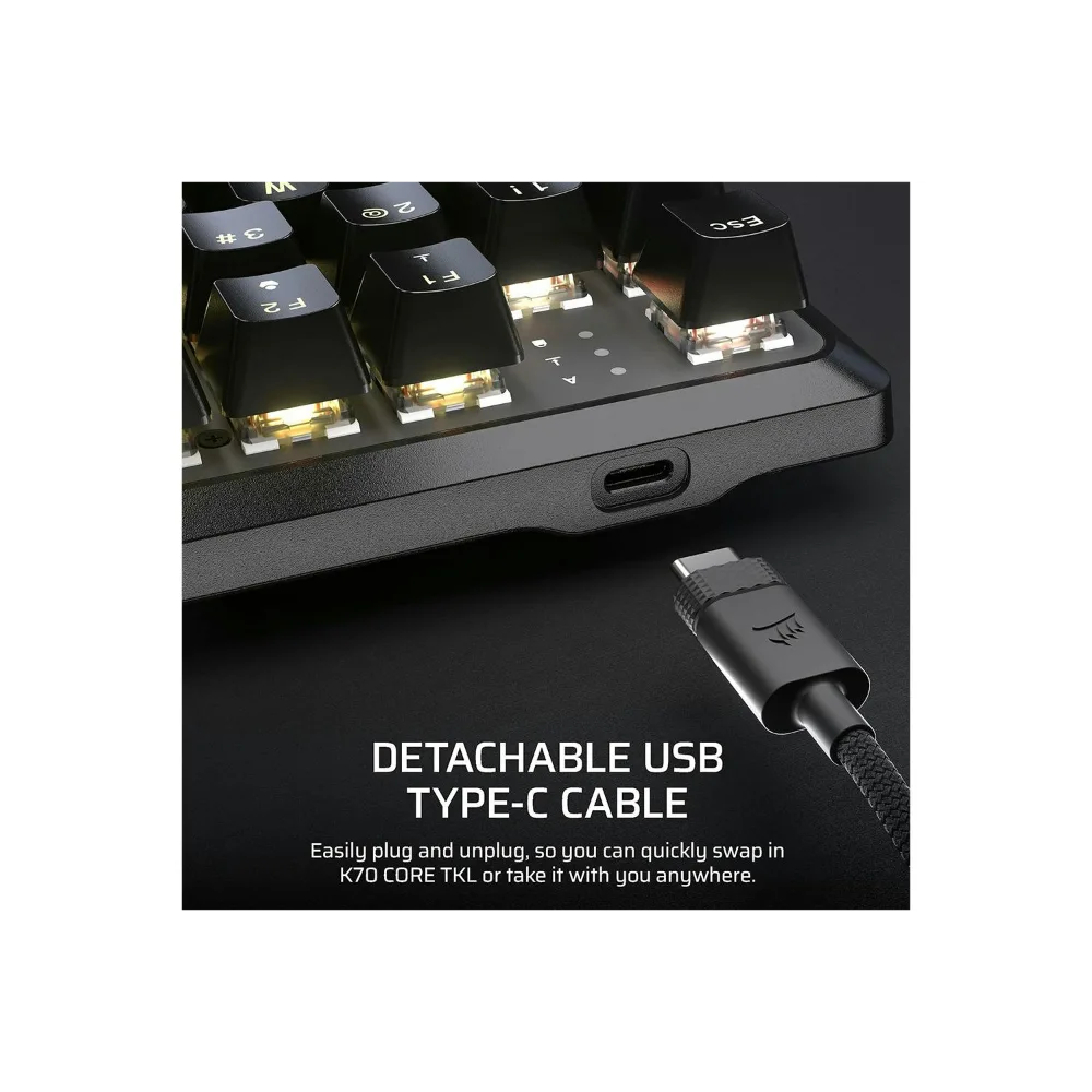 CORSAIR K70 CORE TKL RGB Mechanical Gaming Keyboard - Black | 106-CH-911911E-UK