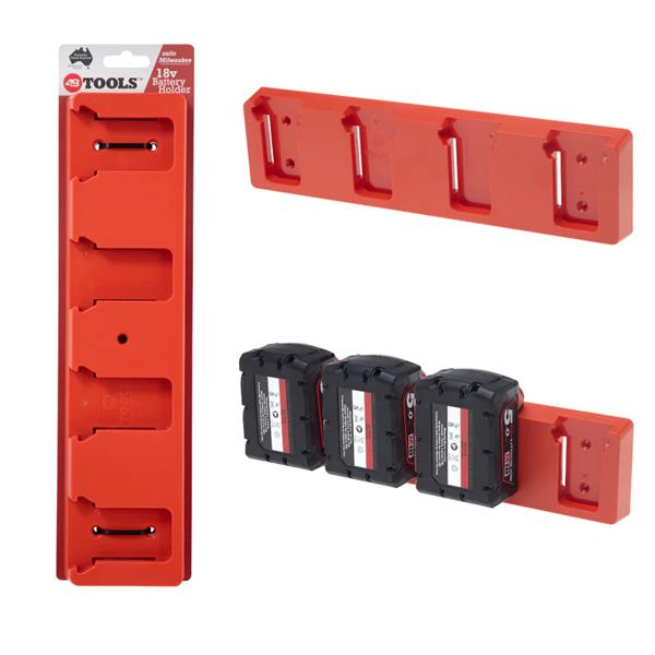 48 Tools Wall Mount Battery Holder to Suit Milwaukee