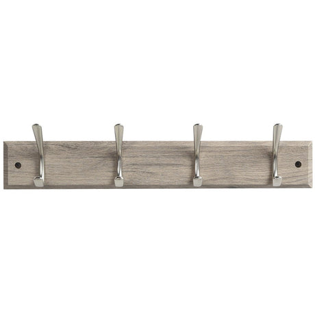 Anika 4 Hook Wall Mounted Coat Rack 8 Prongs - Silver | 65919