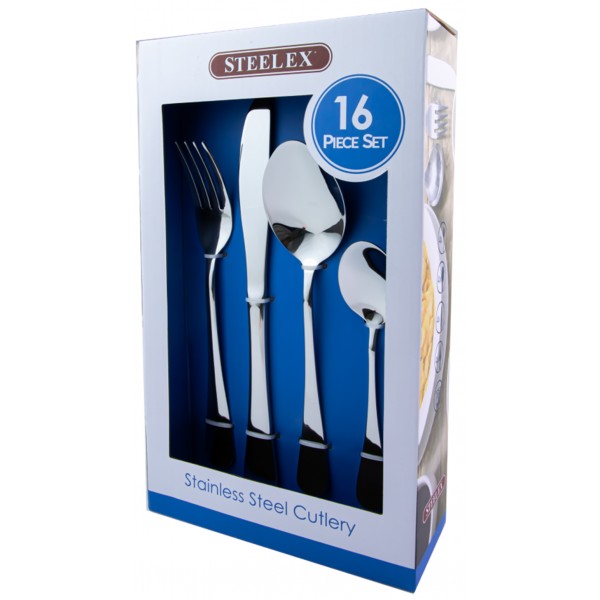 Steelex 16 Piece Cutlery Set - Stainless Steel | C4216SS