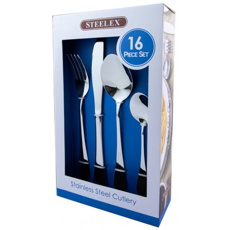 Steelex 16 Piece Cutlery Set - Stainless Steel | C4216SS