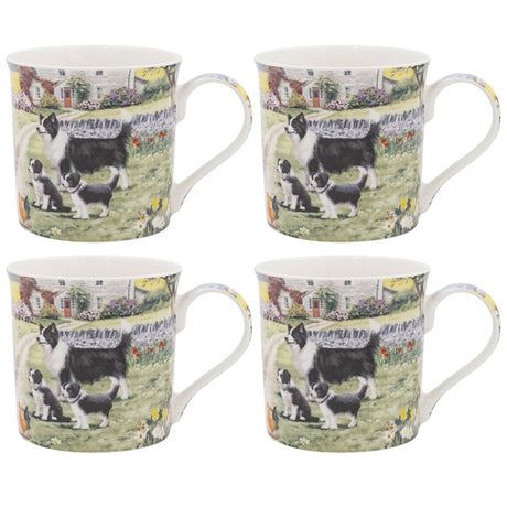 Dunlevy Collie Sheep Mugs Set of 4 | PG6834