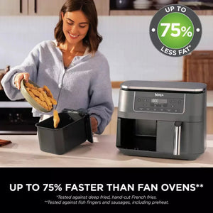 Ninja Dual Zone Air Fryer 7.6L 2400W - All Black | DZ300UK