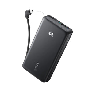 Anker Zolo Power Bank 10,000mAh 22.5W with Built In USB-C Cable - Black | A110DH11