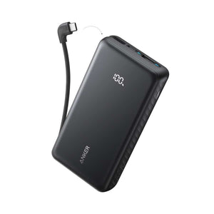 Anker Zolo Power Bank 20,000mAh 22.5Wwith Built In USB-C x2 Cable - Black | A110EH11
