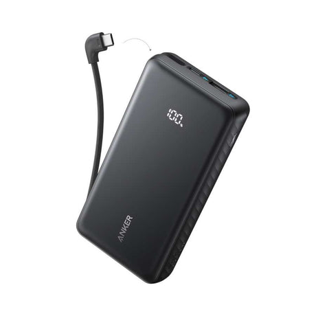 Anker Zolo Power Bank 20,000mAh 22.5Wwith Built In USB-C x2 Cable - Black | A110EH11