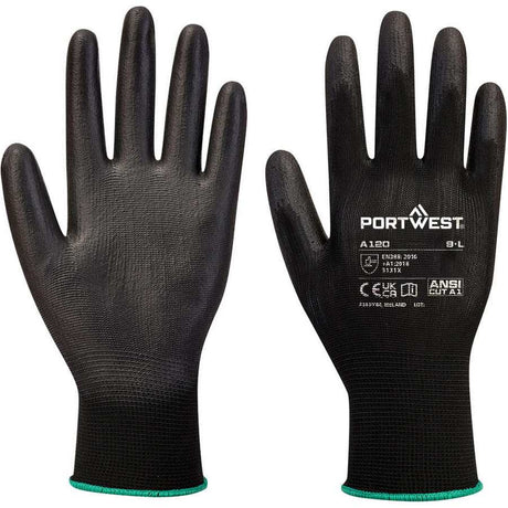 Portwest A120 PU Polyurethane Palm Glove - Black