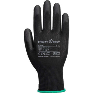 Portwest A120 PU Polyurethane Palm Glove - Black