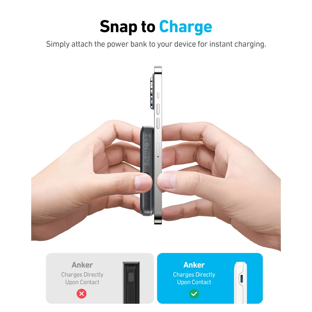 Anker 322 MagGo Wireless Power Bank 5000mAh 7.5W - Black | A1618G11