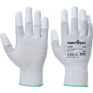 Portwest Antistatic PU Polyurethane Fingertip Glove - Grey