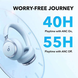 Soundcore Space One Over Ear Active Noise Cancelling Headphones - Blue | A3035G31