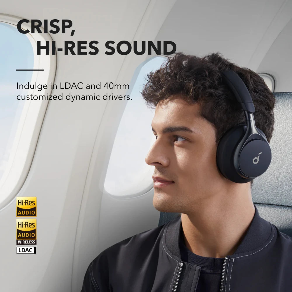 Soundcore Space One Wireless Bluetooth Noise Cancelling Headphones - Black | A3035G11